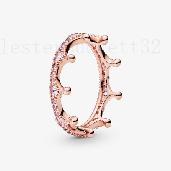 Pandora Pink Sparkling Crown Ring - Picture 1 of 5